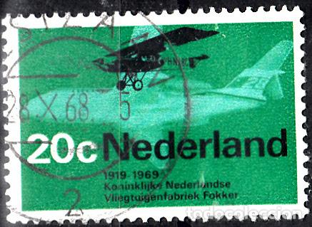 Sellos: HOLANDA 1968. YVERT 875 USADO. AVIONES. - Foto 1