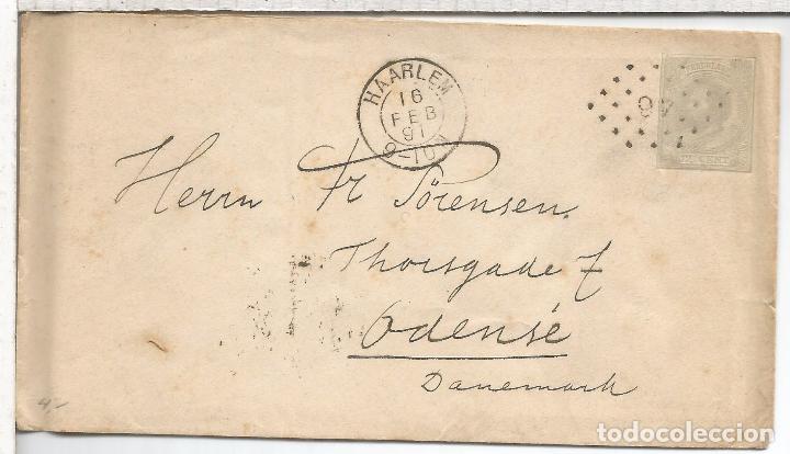 Sellos: HOLANDA ENTERO POSTAL HAARLEM 1891 A ODENSE - Foto 1