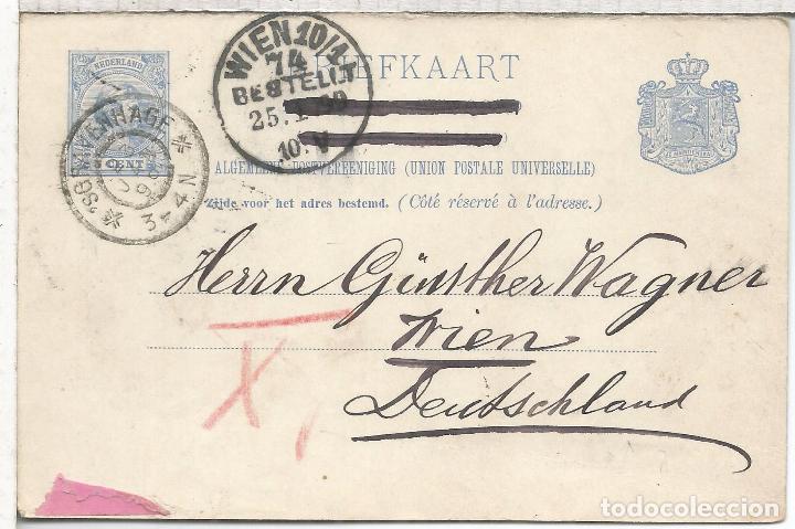 Sellos: HOLANDA ENTERO POSTAL GRAVENHAGE 1890 A WIEN - Foto 1