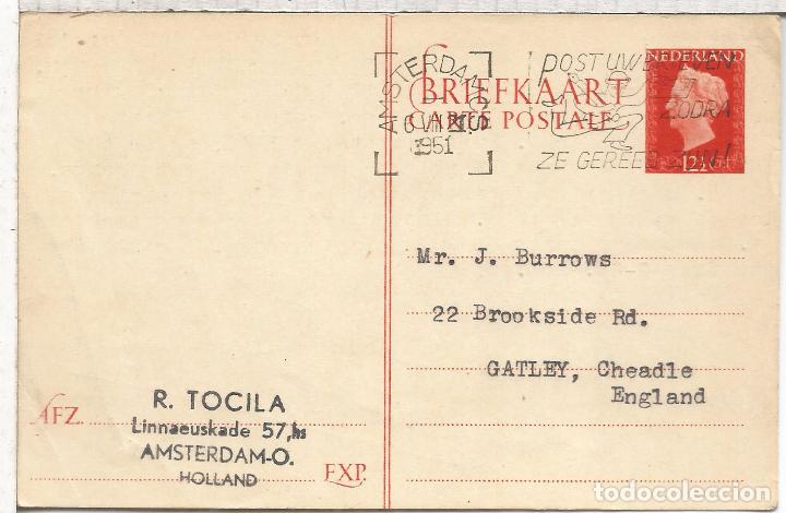 Sellos: HOLANDA ENTERO POSTAL 1951 AMSTERDAM - Foto 1