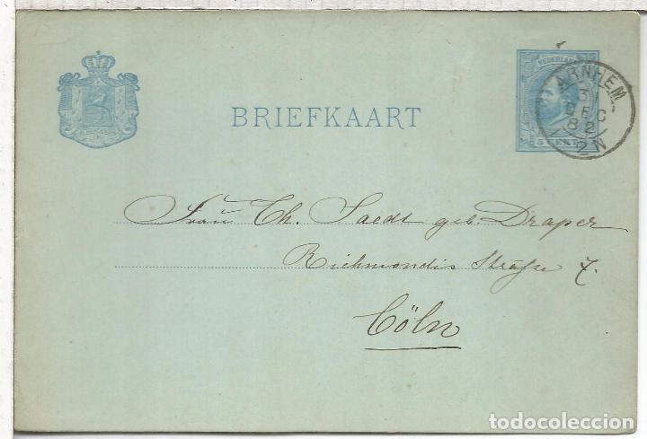 Sellos: HOLANDA ENTERO POSTAL ARNHEM 1882 - Foto 1