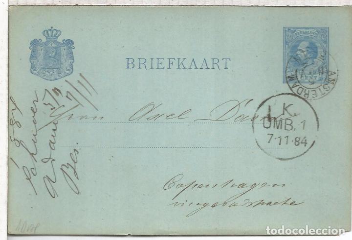 Sellos: HOLANDA ENTERO POSTAL AMSTERDAM 1884 - Foto 1