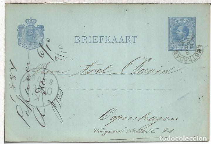 Sellos: HOLANDA ENTERO POSTAL AMSTERDAM 1884 - Foto 1