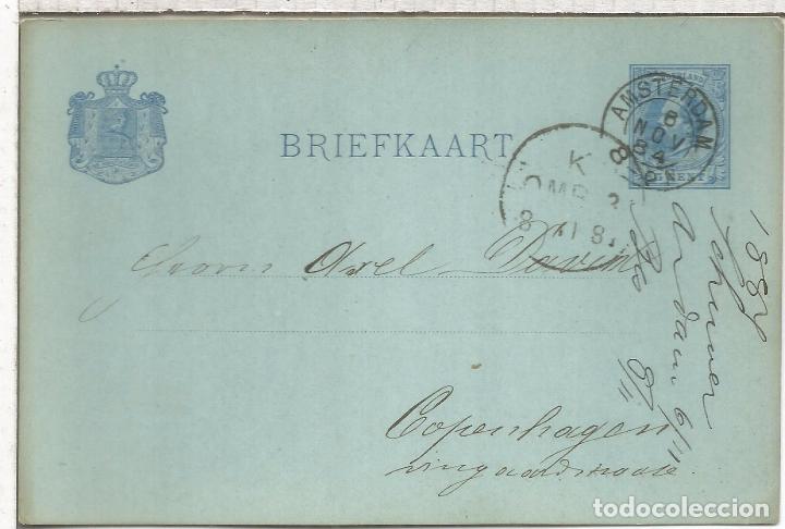 Sellos: HOLANDA ENTERO POSTAL AMSTERDAM 1884 - Foto 1