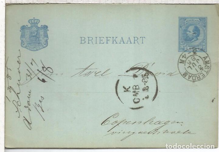 Sellos: HOLANDA ENTERO POSTAL AMSTERDAM 1885 - Foto 1