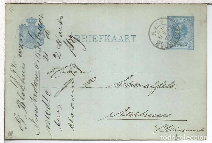 Sellos: HOLANDA ENTERO POSTAL AMSTERDAM 1889 - Foto 1