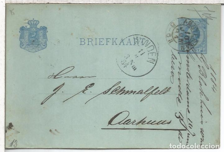 Sellos: HOLANDA ENTERO POSTAL AMSTERDAM 1884 - Foto 1