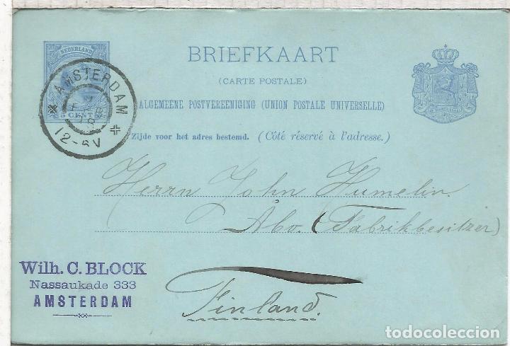 Sellos: HOLANDA ENTERO POSTAL AMSTERDAM 1898 A ABO - Foto 1