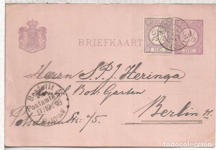 Sellos: HOLANDA ENTERO POSTAL A BERLIN 1893 - Foto 1
