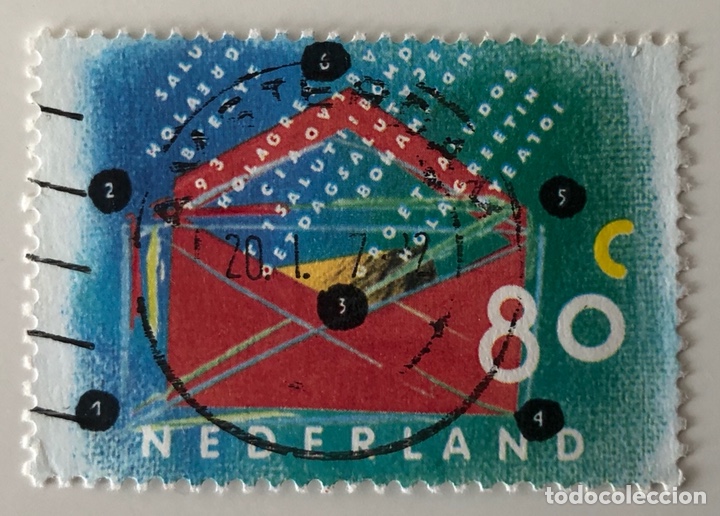 Sellos: Sello de Holanda en usado 80 c- correo - Foto 1