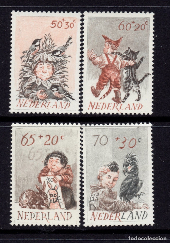 Sellos: HOLANDA 1193/96** - AÑO 1982 - LOS NIÑOS Y LOS ANIMALES