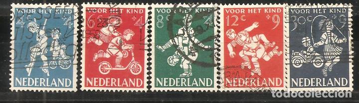 Sellos: HOLANDA, YVERT 696/700, MATASELLADOS - Foto 1