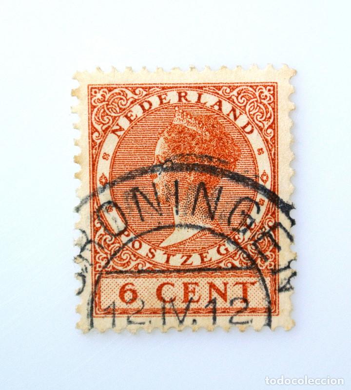 Francobolli: Sello Postal PAISES BAJOS , HOLANDA 1926 , 6 céntimos, Reina Guillermina, Type Veth, FILATELIA