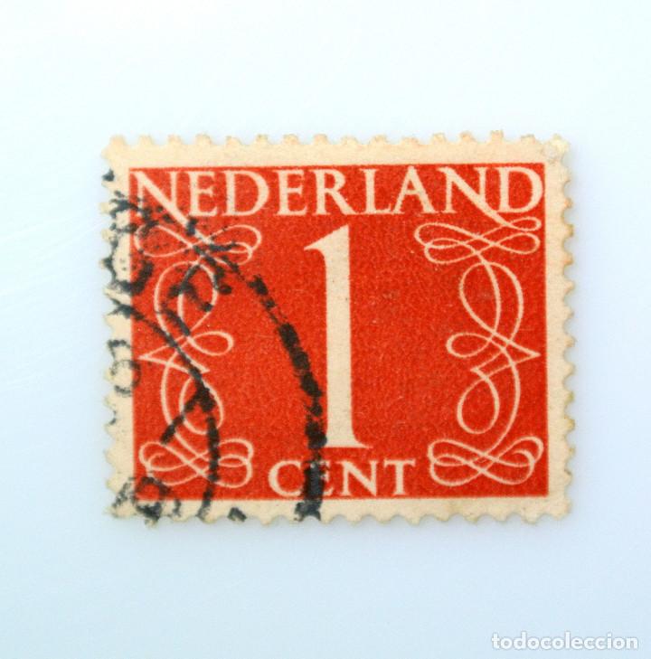 Sellos: Sello postal HOLANDA 1946 , 1 c&eacute;ntimo, Valor num&eacute;rico al centro - Foto 1