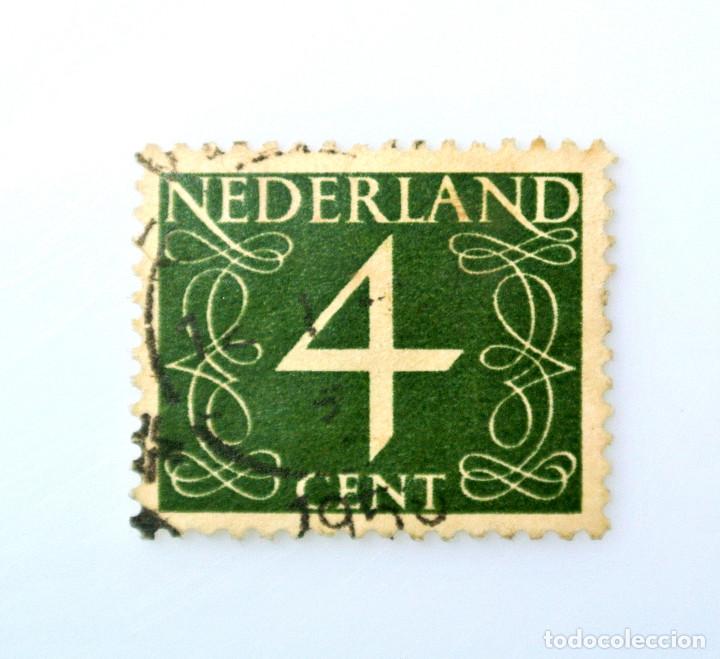 Sellos: Sello postal HOLANDA 1946 , 4 c&eacute;ntimos, Valor num&eacute;rico al centro - Foto 1