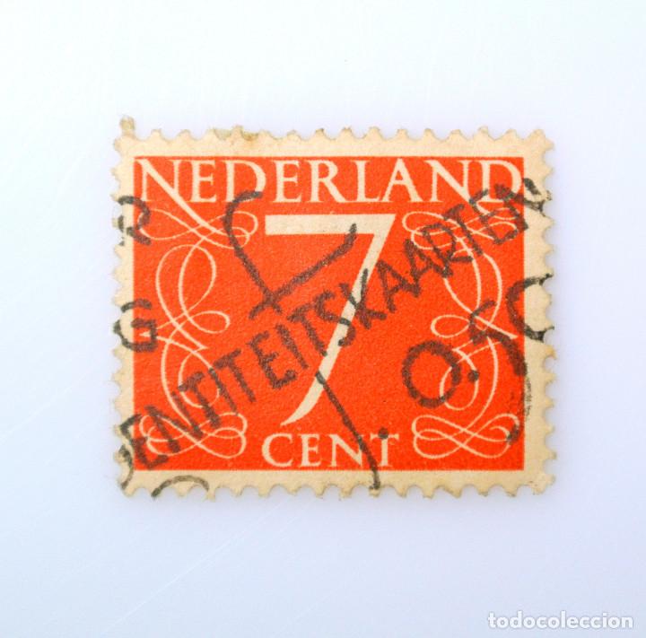 Sellos: Sello postal HOLANDA 1953 , 7 c&eacute;ntimos, Valor num&eacute;rico al centro - Foto 2