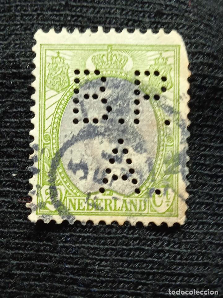 Sellos: HOLANDA 20 CENT REINA WILHELMINA A&Ntilde;O 1908. - Foto 1