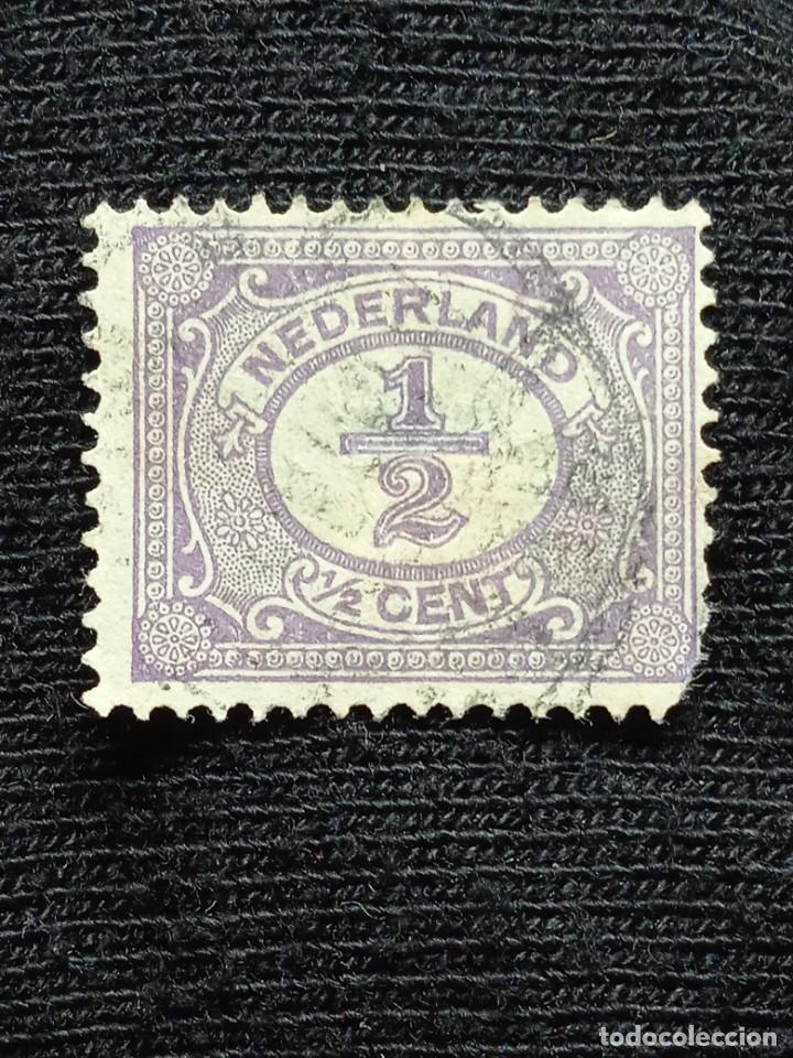Sellos: HOLANDA 1/2 CENT CIFRAS A&Ntilde;O 1913. - Foto 1