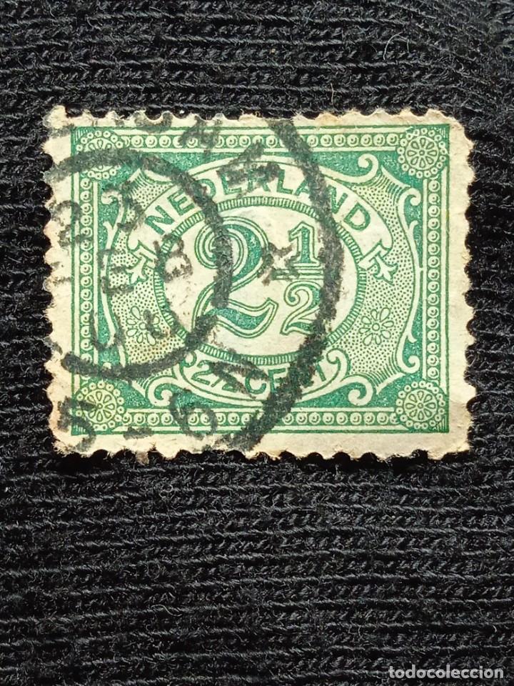 Sellos: HOLANDA 2,1/2 CENT CIFRAS A&Ntilde;O 1898. - Foto 1