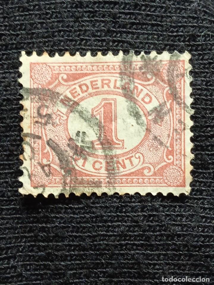 Sellos: HOLANDA 1 CENT CIFRAS A&Ntilde;O 1898. - Foto 1