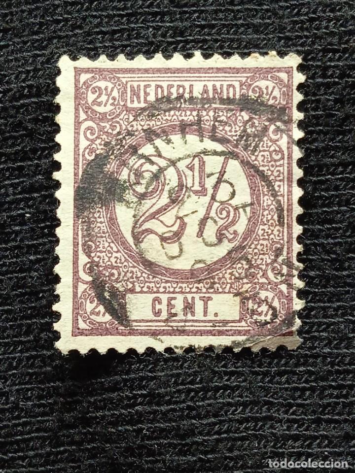 Sellos: HOLANDA INDIA 2,1/2 CENT CIFRAS A&Ntilde;O 1876. - Foto 1