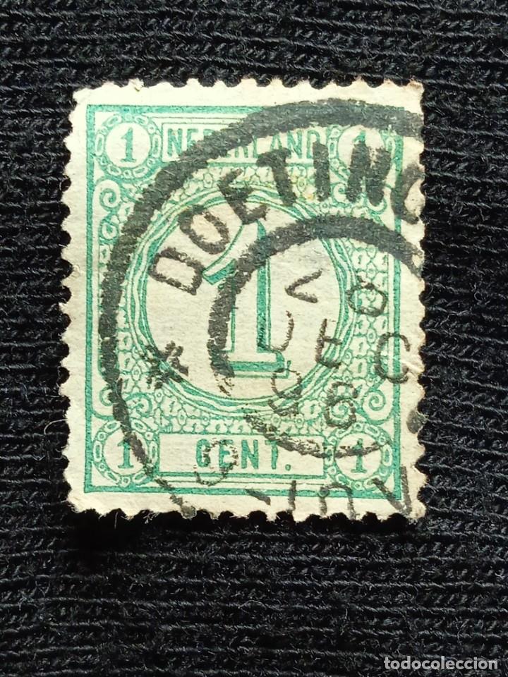 Sellos: HOLANDA 1 CENT CIFRAS A&Ntilde;O 1876. - Foto 1