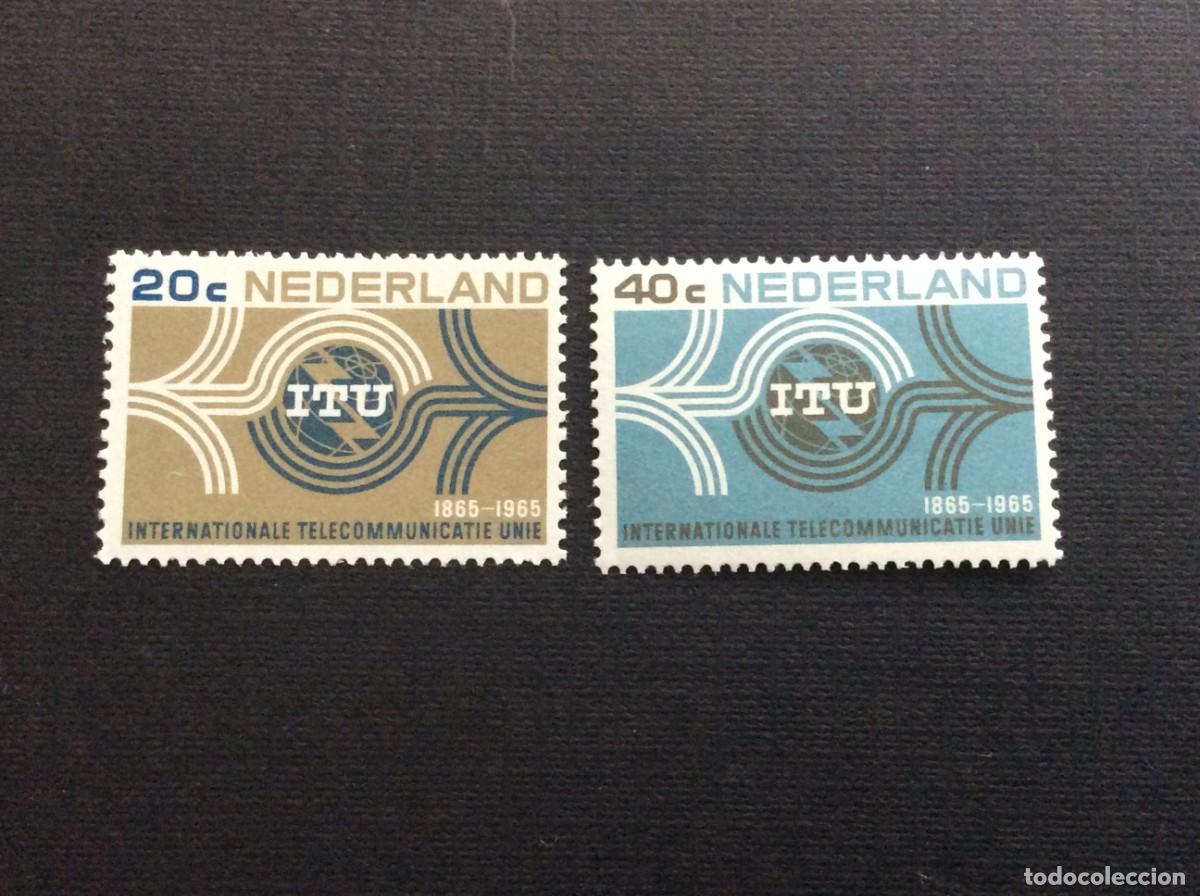 Sellos: HOLANDA N&ordm; YVERT 814/5*** A&Ntilde;O 1965. CENTENARIO DE LA UIT - Foto 1