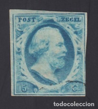 Sellos: HOLANDA, 1852 YVERT N&ordm; 1, 5 c. azul - Foto 1