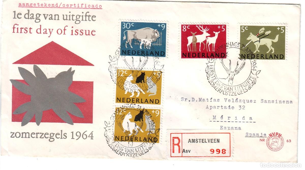 Sellos: SOBRE DE HOLANDA DE 1964 - Foto 1