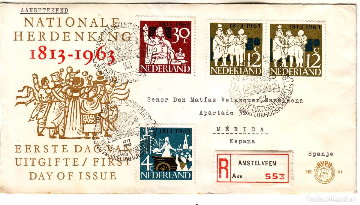 Sellos: SOBRE DE HOLANDA 1963 - Foto 1