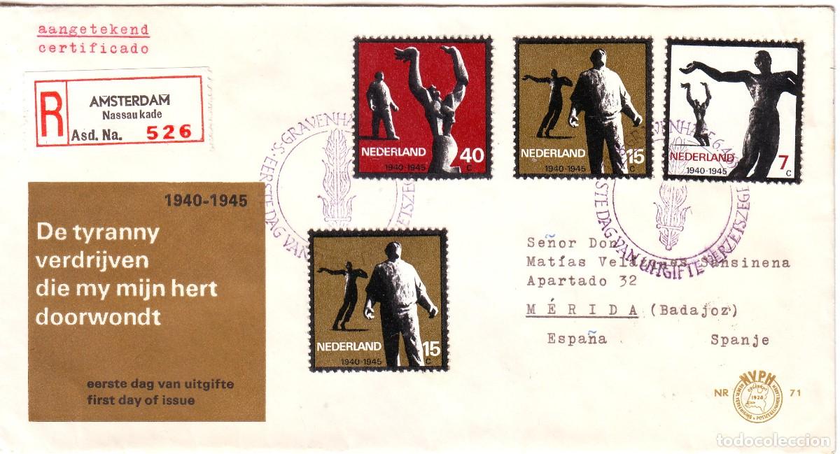 Sellos: SOBRE DE HOLANDA FIGURAS - Foto 1