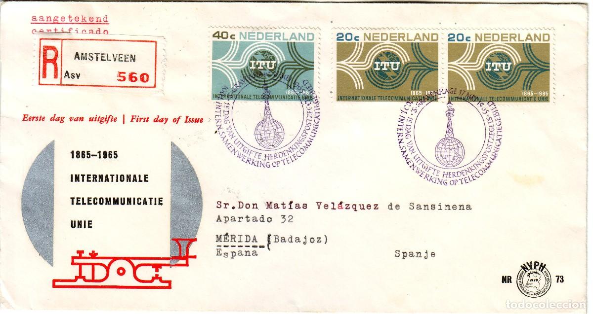 Sellos: SOBRE DE HOLANDA ITU 1965 - Foto 1