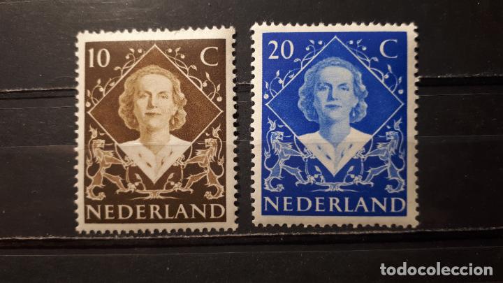 Sellos: HOLANDA. A&Ntilde;O 1948 **/*. Yvert 497/8 - Foto 1