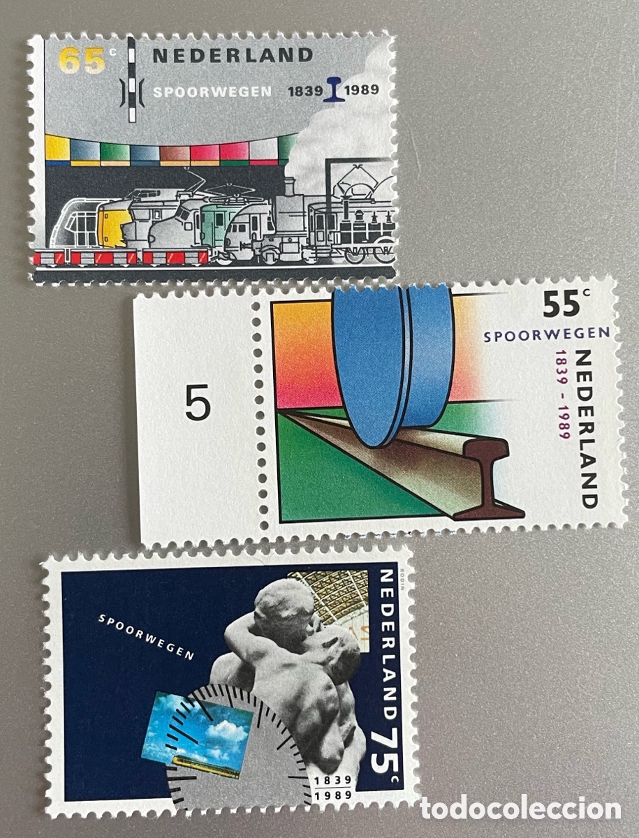 Sellos: Pa&iacute;ses Bajos. Ferrocarriles. 1989 - Foto 1
