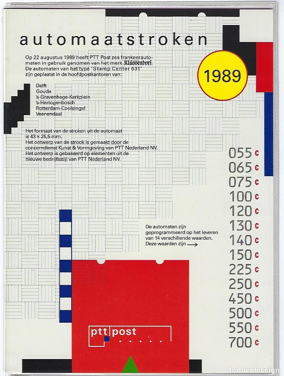 Sellos: Holanda. Atms. A&ntilde;o 1989. Serie completa. - Foto 2