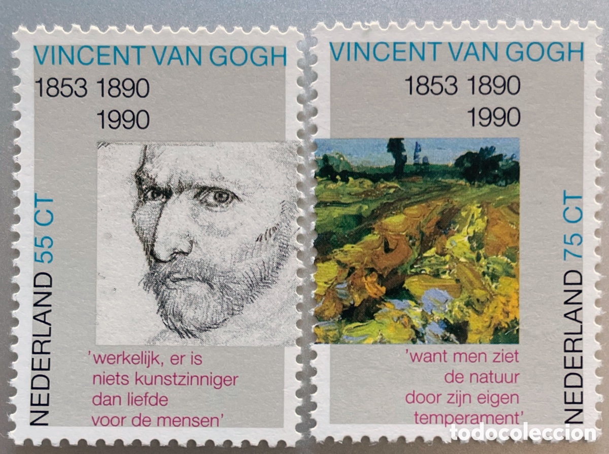 Sellos: Pa&iacute;ses Bajos. Van Gogh. 1990 - Foto 1