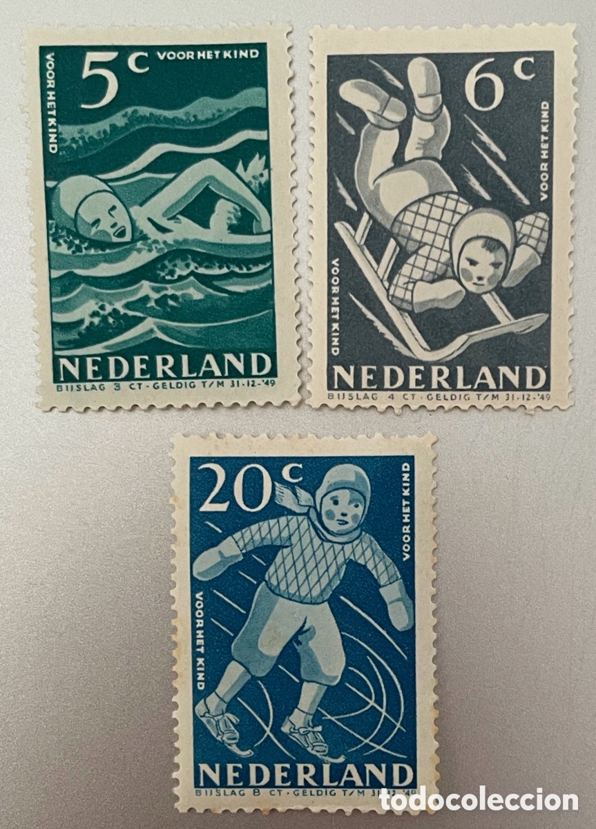 Sellos: Pa&iacute;ses Bajos. Pro infancia. 1948 - Foto 1