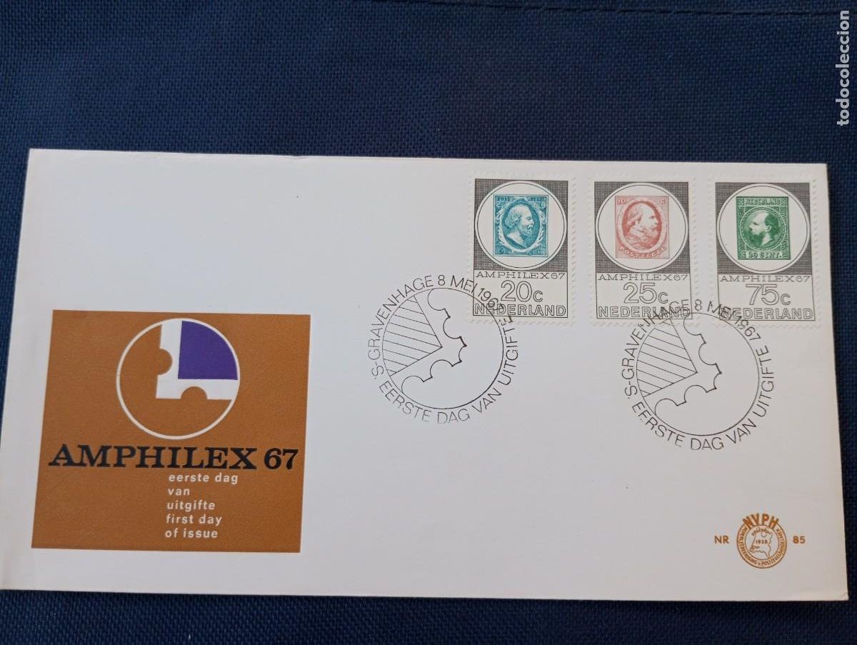 Sellos: HOLANDA, 1967, SOBRE PRIMER.D&Iacute;A, AMPHILEX - Foto 1