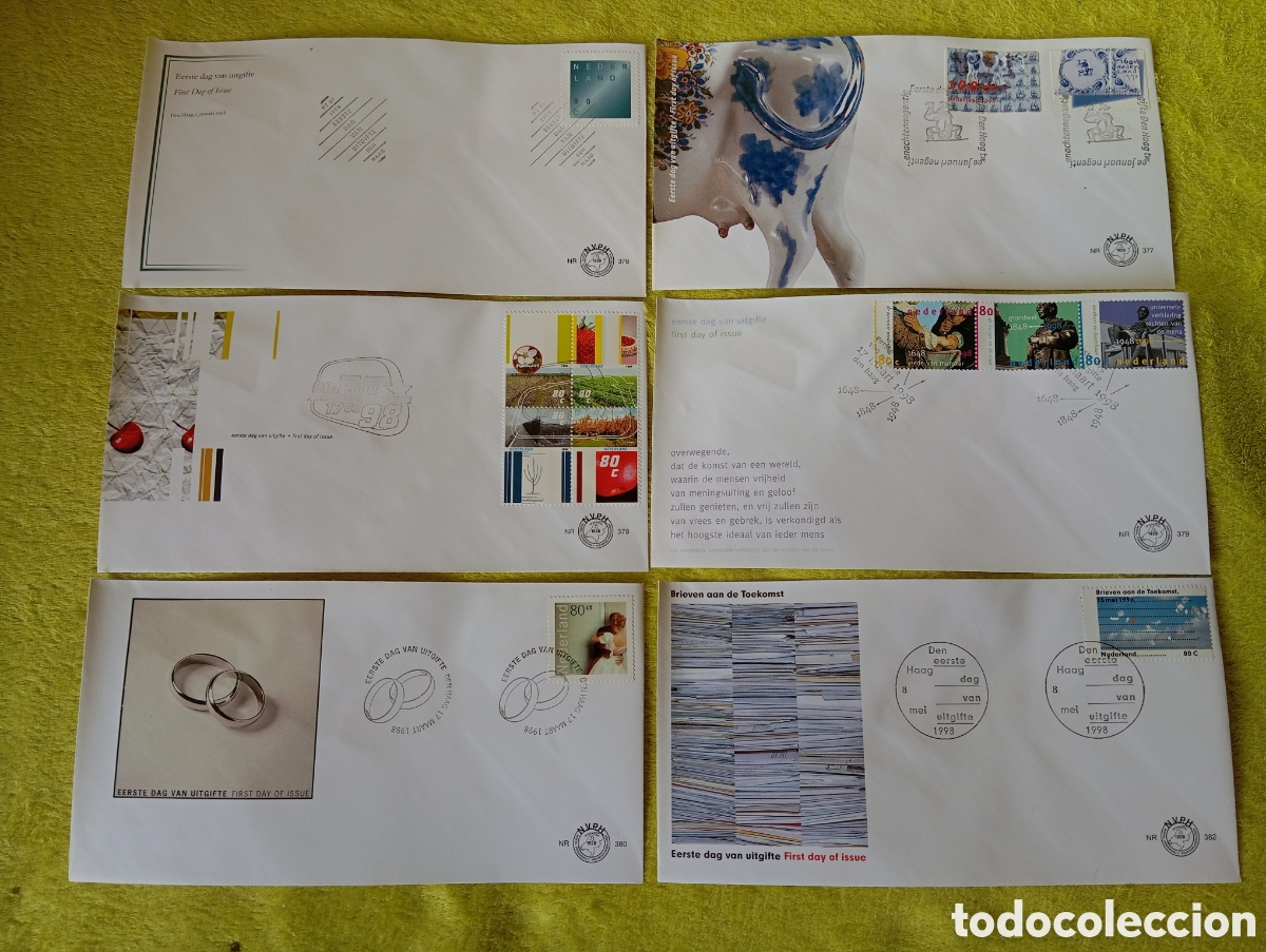 Sellos: Sobres FDC Pa&iacute;ses Bajos 1998 ** - Foto 1