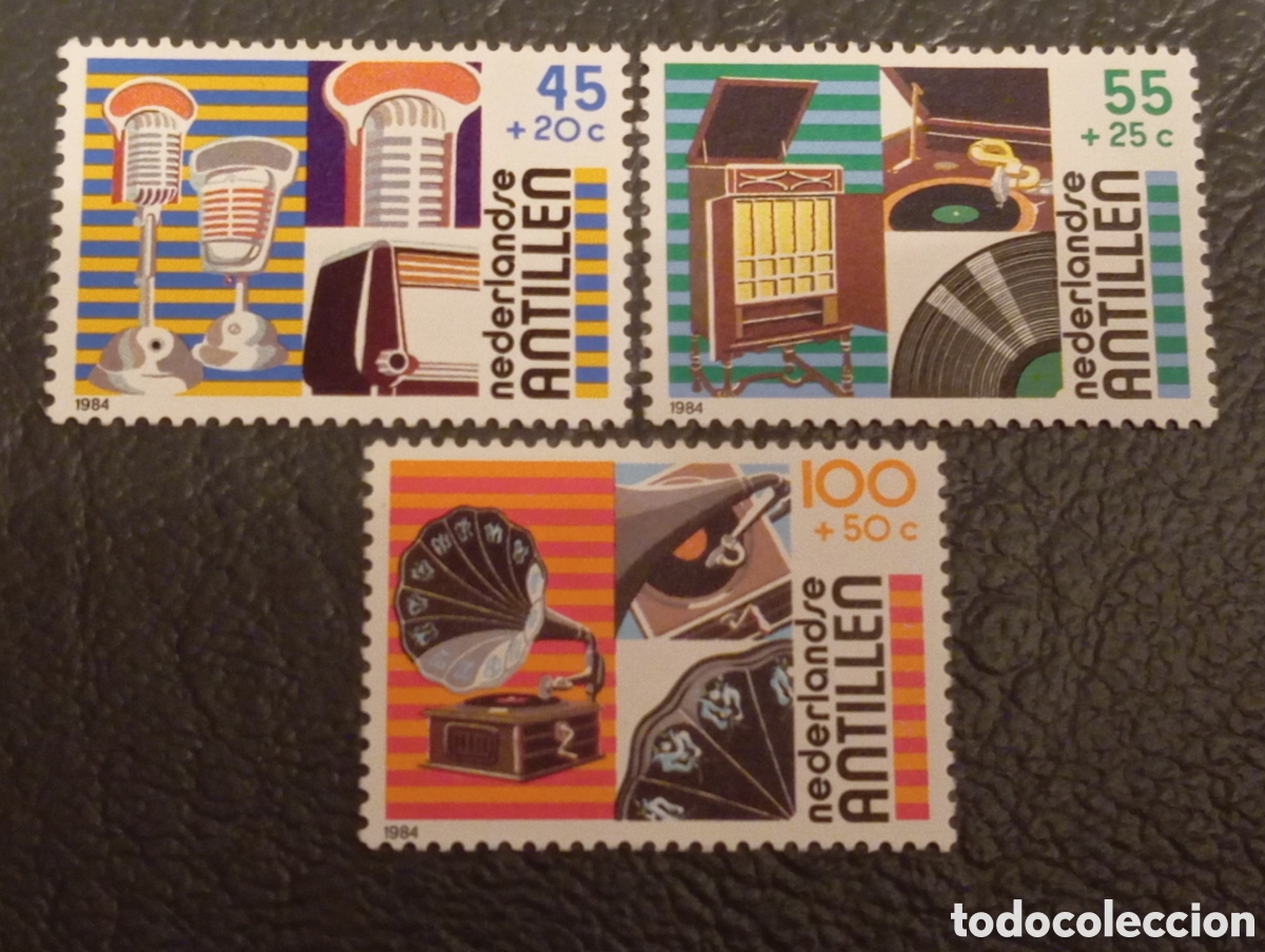 Sellos: 1984 Antillas Neerlandesas Serie Completa M&uacute;sica y Sonido MNH (Michel 513-515)