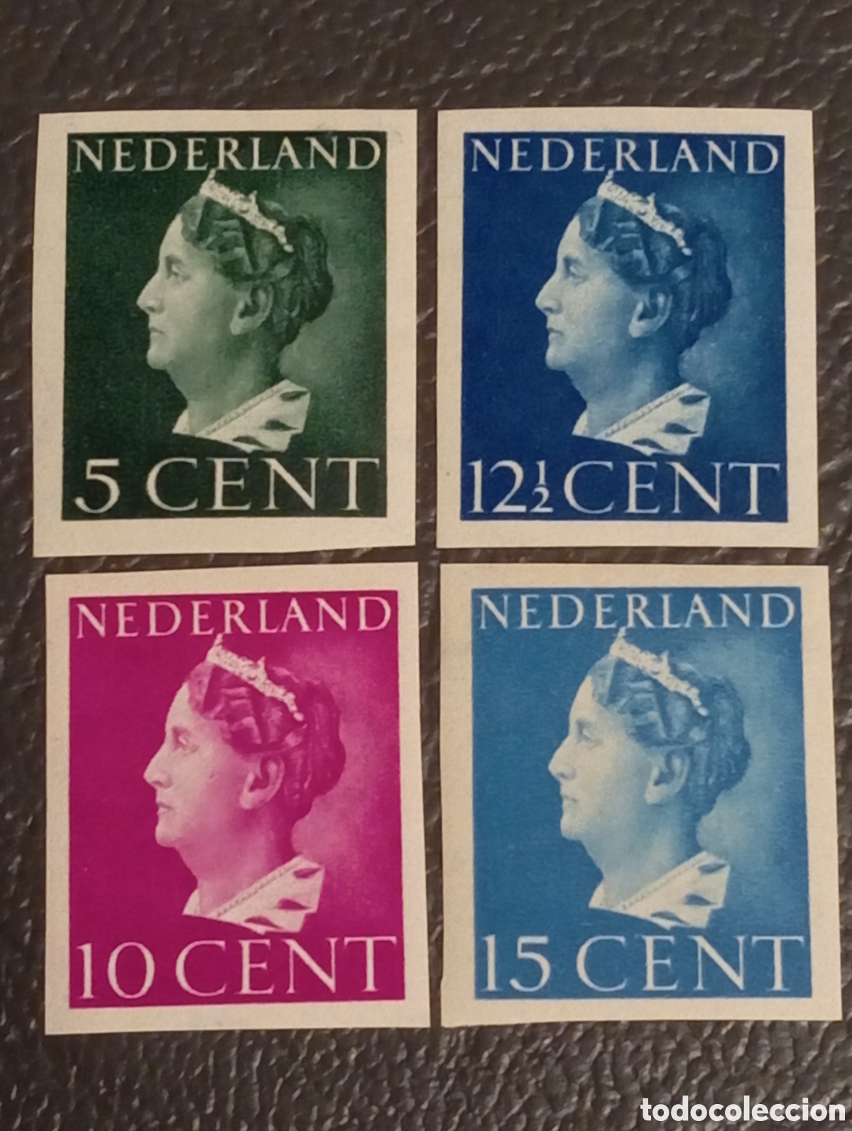 Sellos: Pa&iacute;ses Bajos 1940 - Serie Reina Guillermina (NVPH 332v-337v) MNH Sin Dentar