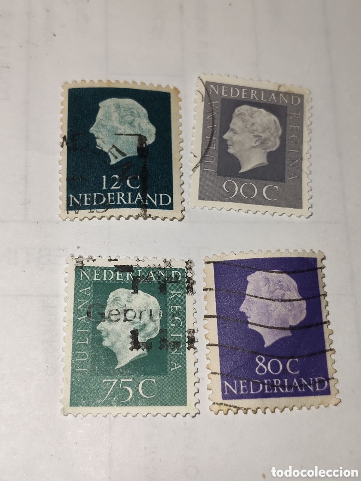 Sellos: 4 Sellos de Holanda Reina Juliana 1969-72 muy bueno
