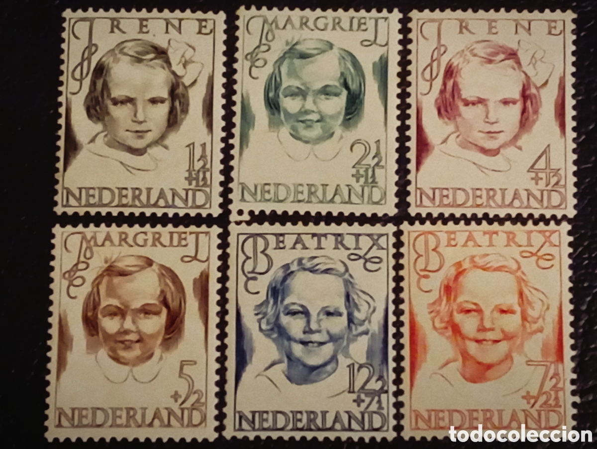 Sellos: Pa&iacute;ses Bajos -1946 - Serie Completa Princesas Ni&ntilde;ez (NVPH 454/459) MH