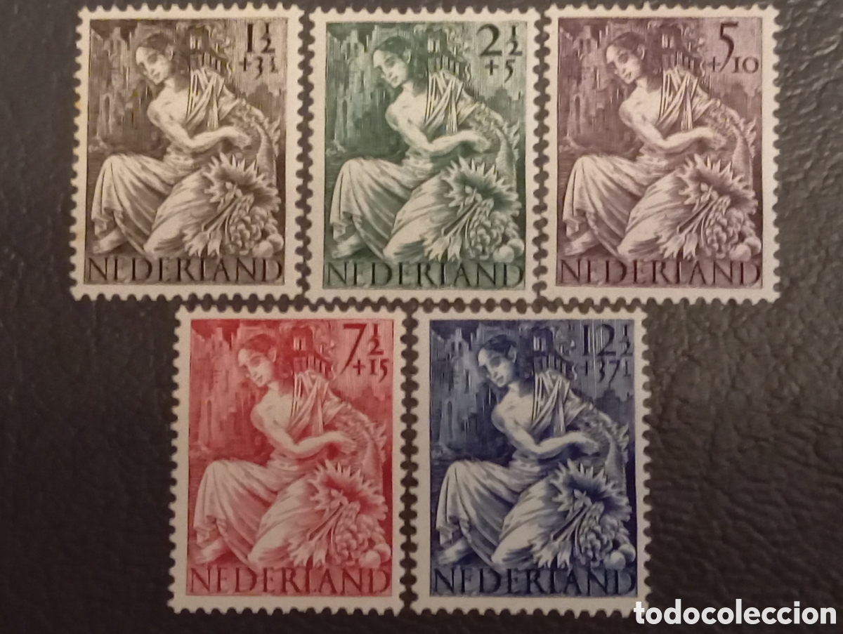 Sellos: Pa&iacute;ses Bajos 1946 - Auxilio V&iacute;ctimas de Guerra - NVPH 449-453 - MNH