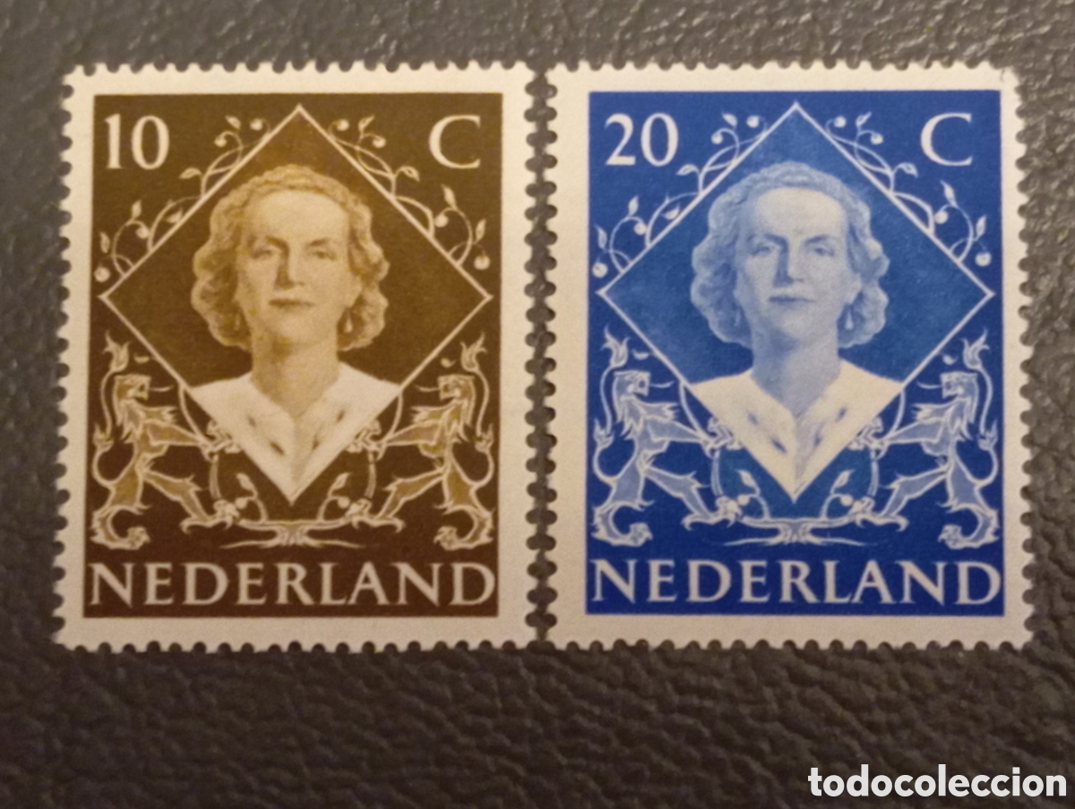 Sellos: Holanda 1948 - Serie Inauguraci&oacute;n Reina Juliana - Yvert 497/98 MNH