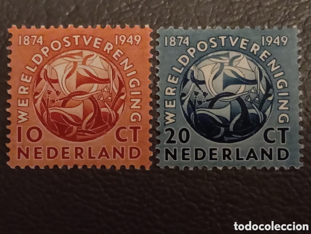 Sellos: Holanda 1949 - 75 Aniv. UPU - NVPH 542/543 - MNH