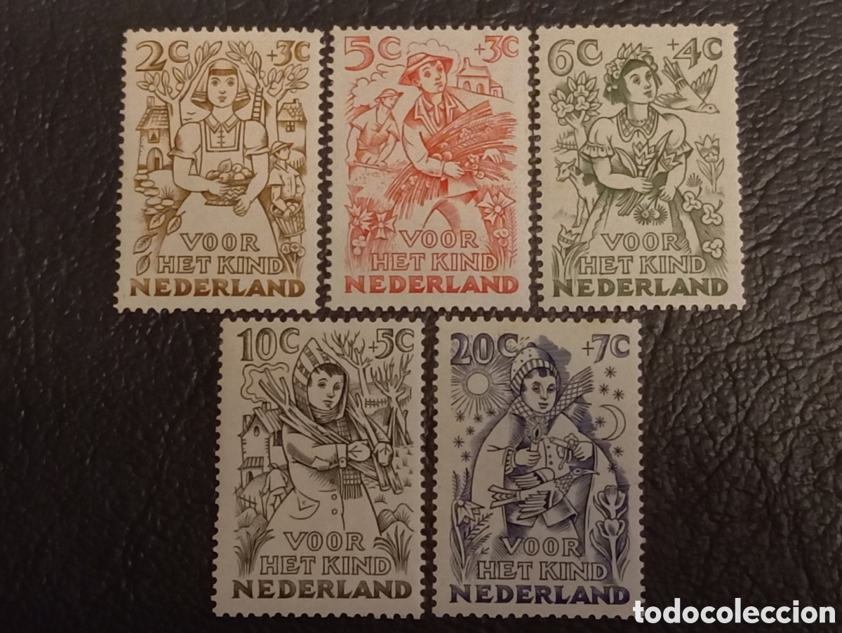 Sellos: Holanda 1949 - Serie Completa Pro Infancia - NVPH 544/548 - MNH