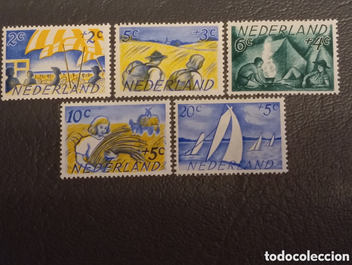 Sellos: Pa&iacute;ses Bajos 1949 - Serie Completa Zomerzegels - Scott B194/98 - MNH