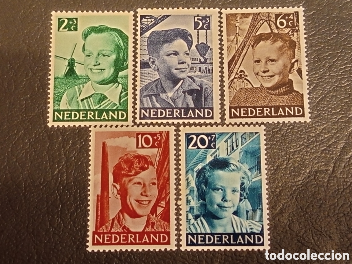 Sellos: Pa&iacute;ses Bajos 1951 - Serie Completa Kinderzegels NVPH 573/577 MNH