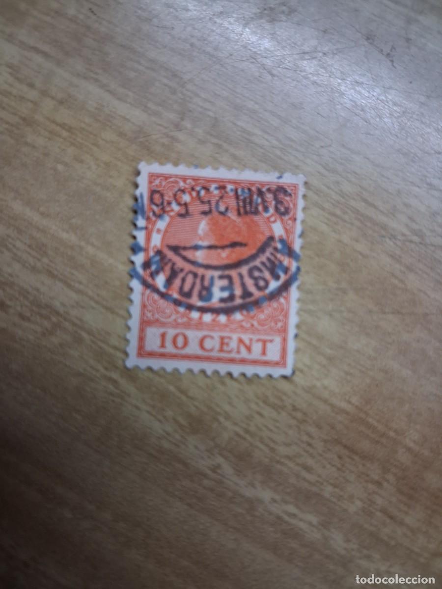 Sellos: Sello Holanda - Nederland 10 cent - Reina Guillermina - matasellos Amsterdam